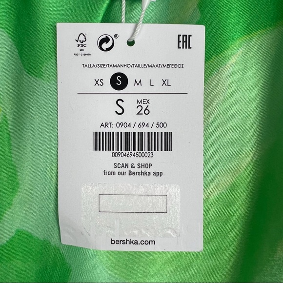 NWT Asos Twist Front Watercolour Midi Satin Style Dress S - Picture 9 of 10